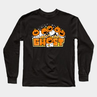 Cute Pumpkin Ghost Long Sleeve T-Shirt